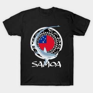 Thresher shark on Samoan flag T-Shirt